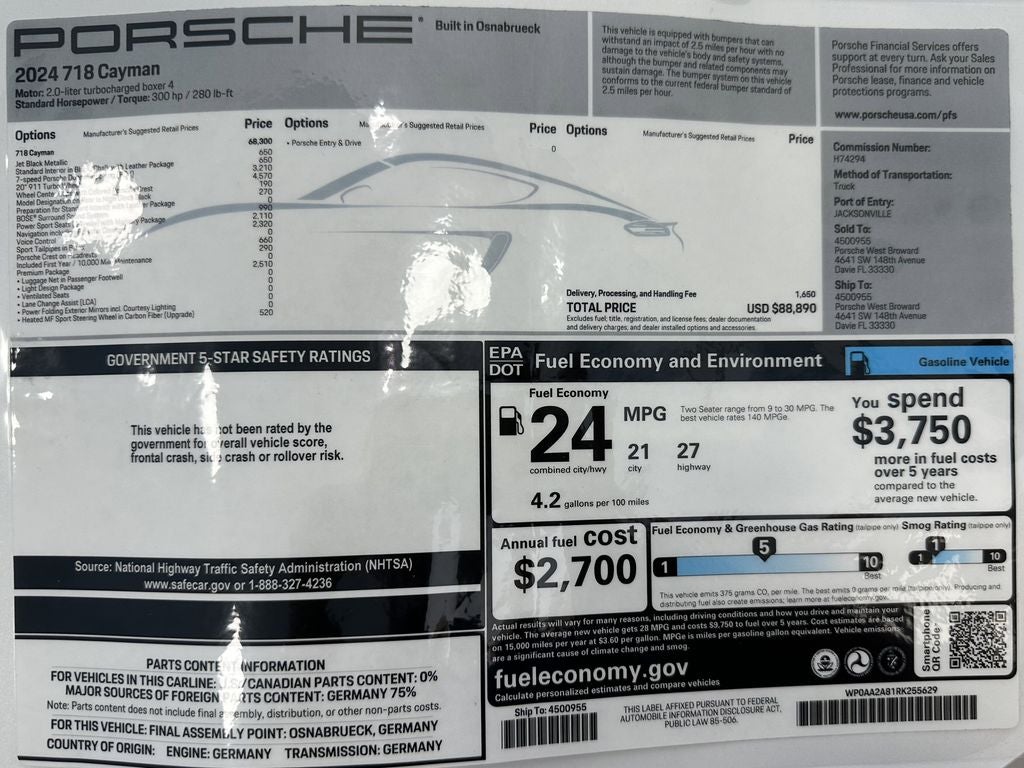 2024 Porsche 718 Cayman Coupe