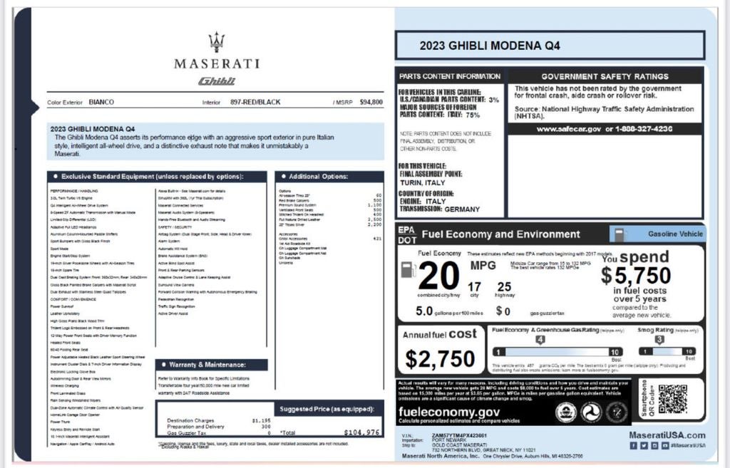2023 Maserati Ghibli Modena Q4