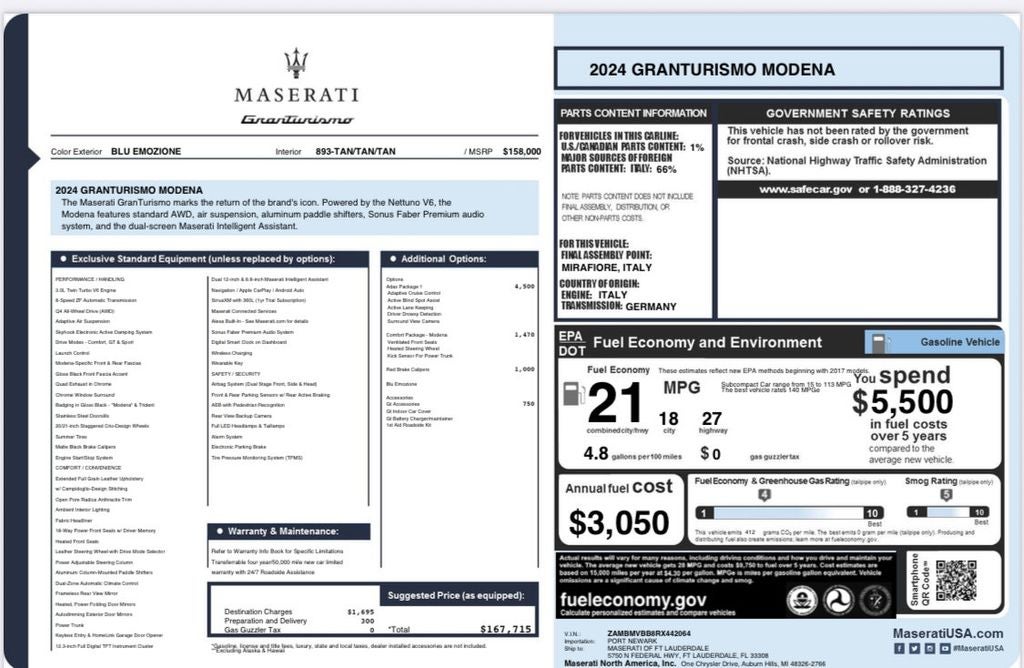 2024 Maserati GranTurismo Modena